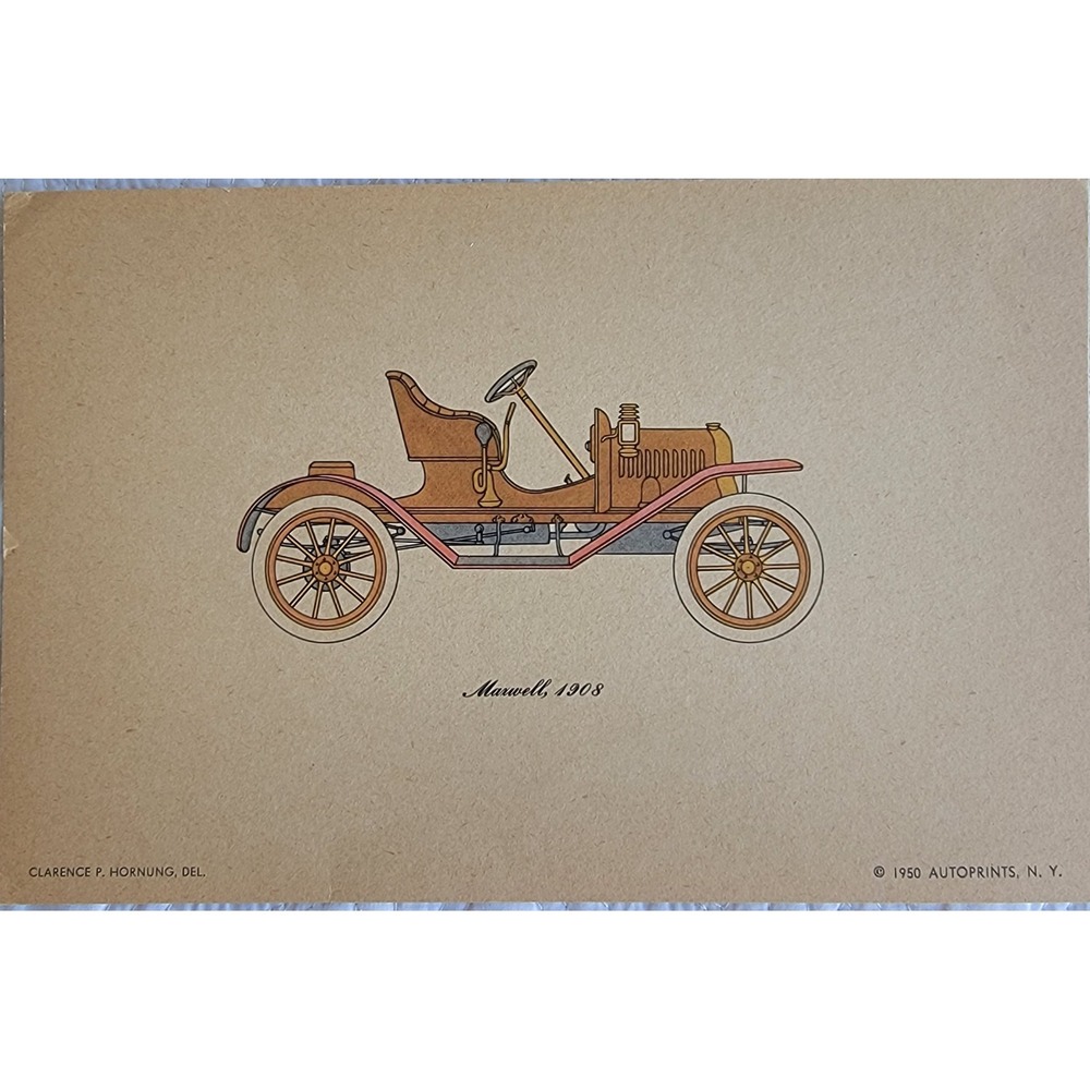 5 Vintage 1950 Clarence Hornung Autoprints Antique Car Lithographs S 8.5x5.5 - Picture 2 of 8